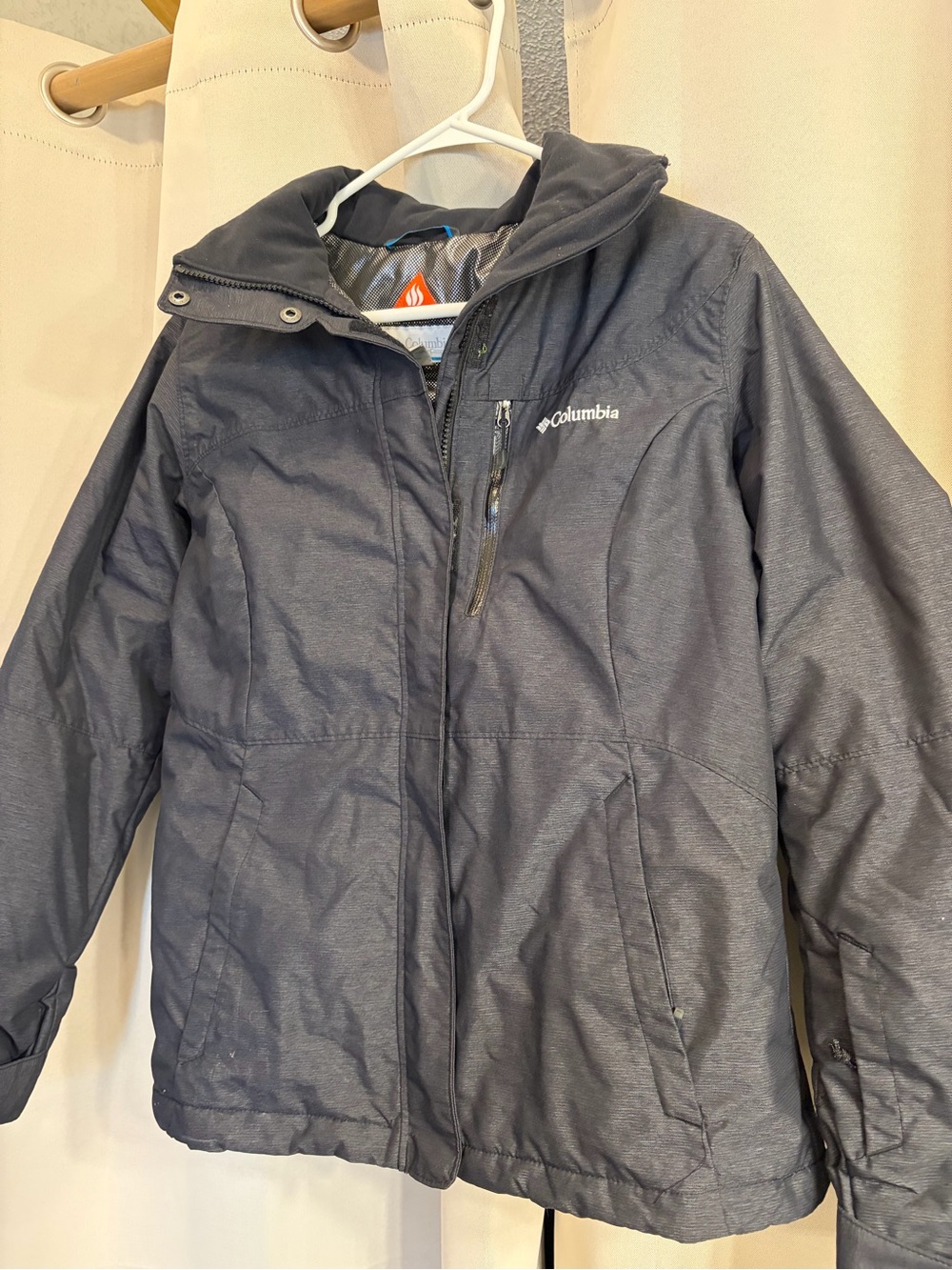 Columbia Women’s Medium Omni-Heat Insulated Hooded Winter Jacket Gray